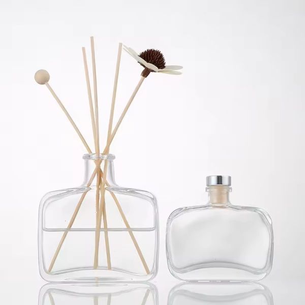 Empty 100ml Luxury Round Square Clear Glass Reed Diffuser Bottle