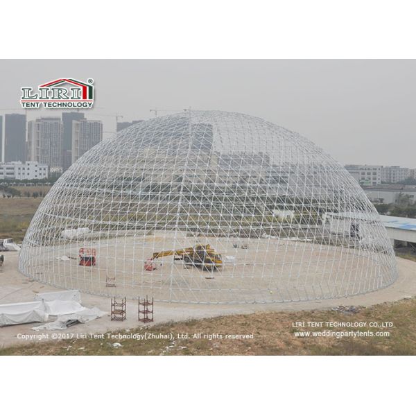 шатры геодезического купола 60м на открытом воздухе с прозрачным ПВК для события Ф1