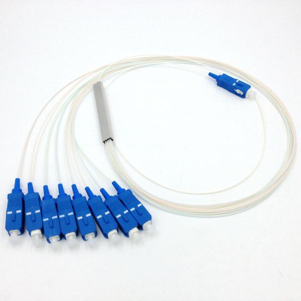 1×8 PLC Fiber Optic Splitter, ABS Package, 0.9mm Cable for FTTX networks / PON Networks