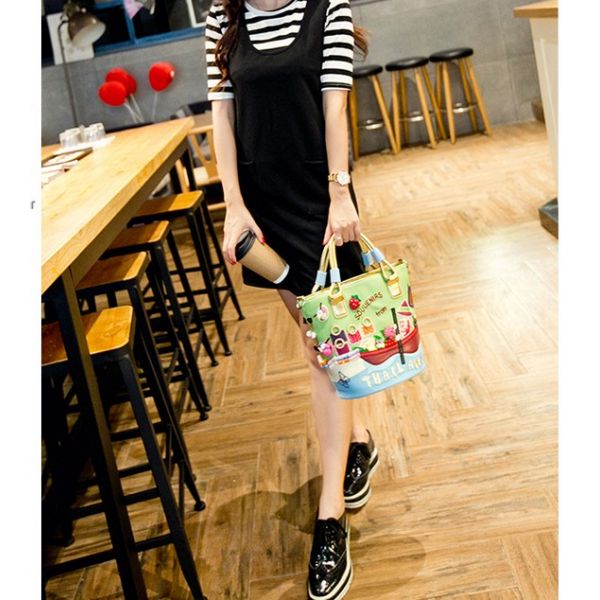 2016 new women handbag packet Messenger bag hand embroidery Korean boutique creative bucket bag