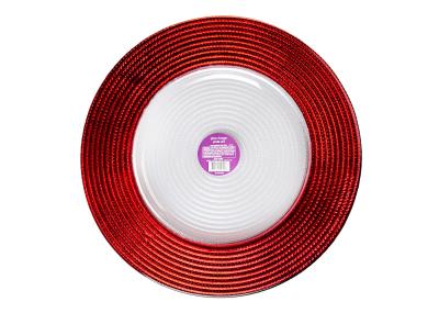Centrifugal Casting 32cm Gold Foils Handmade Glass Plate For Bar