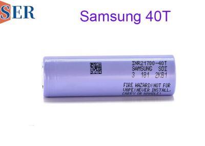 Bateria de alta drenagem tipo INR21700 40T Samsung Li Ion Bateria recarregável cilíndrica de 3,6 V para ferramentas elétricas
