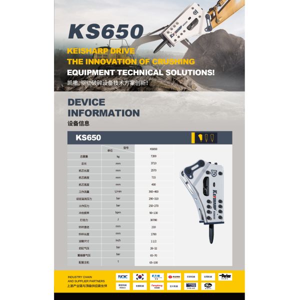 Для сноса KS650 экскаватор Гидравлические прерыватели Экскаваторная установка