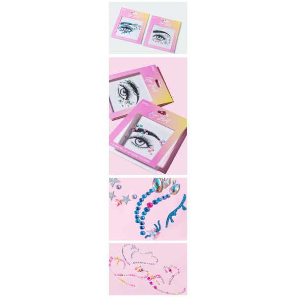 Unique Look Crystal Face Adhesive Jewels Rhinestone Gem Stickers Dazzling Effect