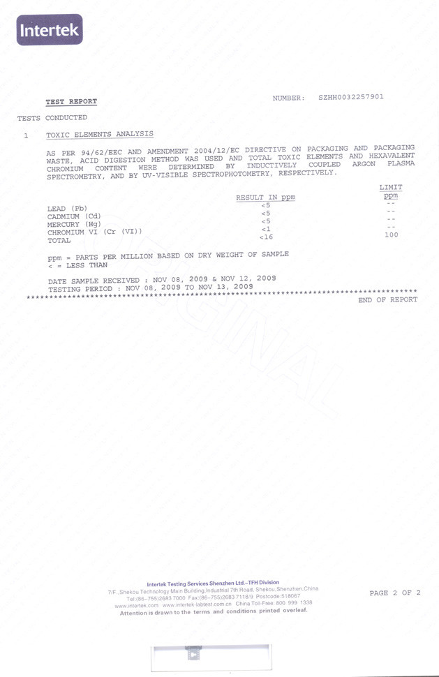 Shenzhen Bestyle Printing And Packaging Limited Certifications