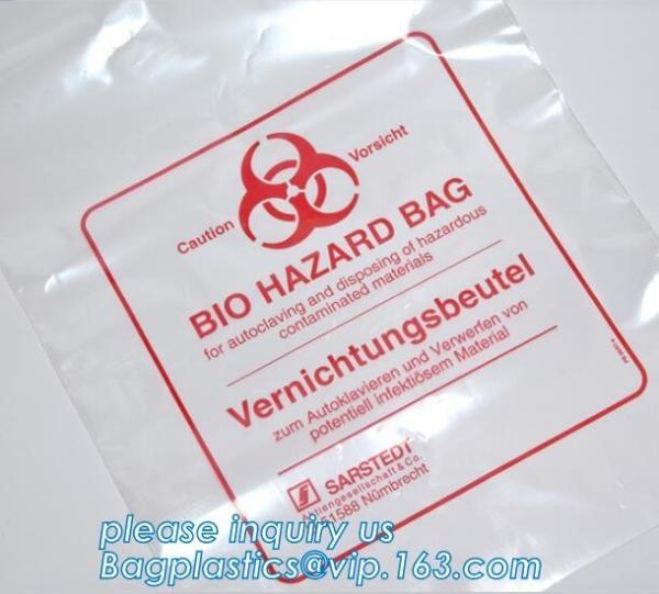 Safe Disposal, biohazard labeling, Autoclavable Bag, Polypropylene, Disposable, clear transparent Disposal sack