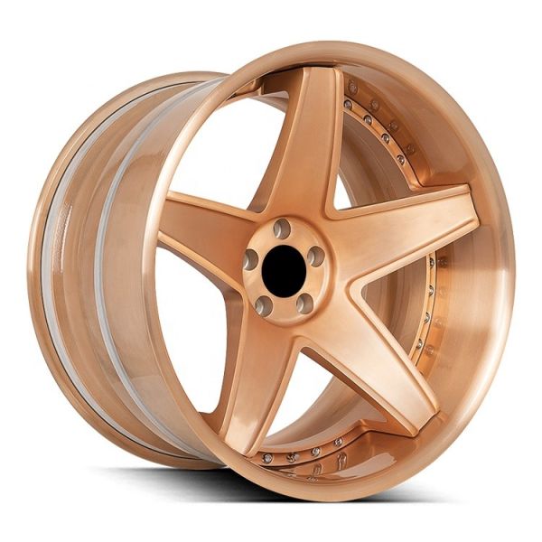 Deep Dish Lip Wheels 5 Spoke Aluminum Custom Forged Wheels 2 Pieces Forged Alloy Wheels For Sports Car