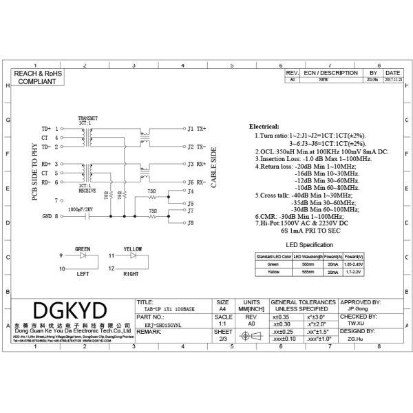 10 / 100 штепсельная вилка локальных сетей Rj45 Джек Magnetics CAT 5/5e RJ45 мегабита модульная