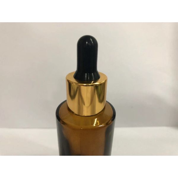 янтарная стеклянная косметическая бутылка эфирного масла бутылки капельницы 30мл с ОЭМ воротника Алумите