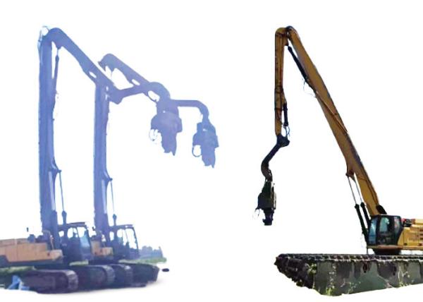 24M High Pile Height Excavator Piling Arm Long Reach For Cat Hitachi Komatsu