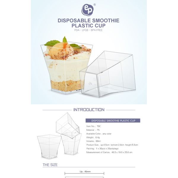 Disposable cheap wholesale  mini plastic dessert cups for sale