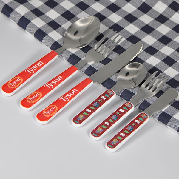 Sublimation Stainless Steel Cutlery Set Fork Spoon Knife For Adult And Kids