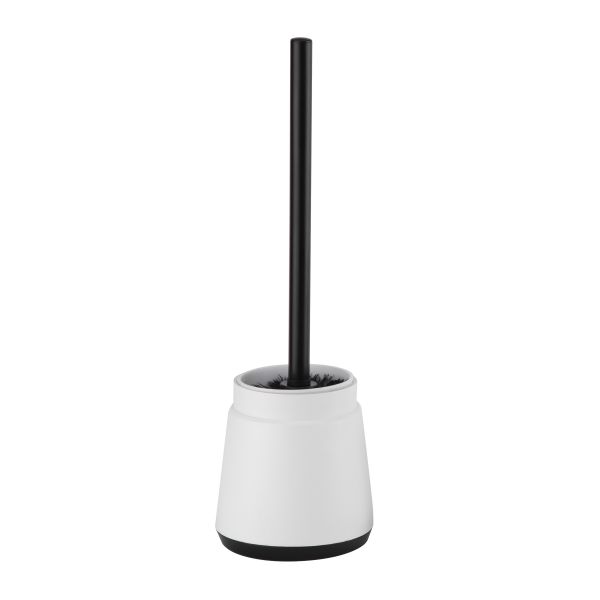 Белый полирезиновый ванный комплект с черной насосной головкой 12 х 2,6 см мыльная поднос для душа