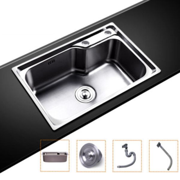 Undermount Kitchen Bathroom Sinks With Single Bowl Brushed Metal Material