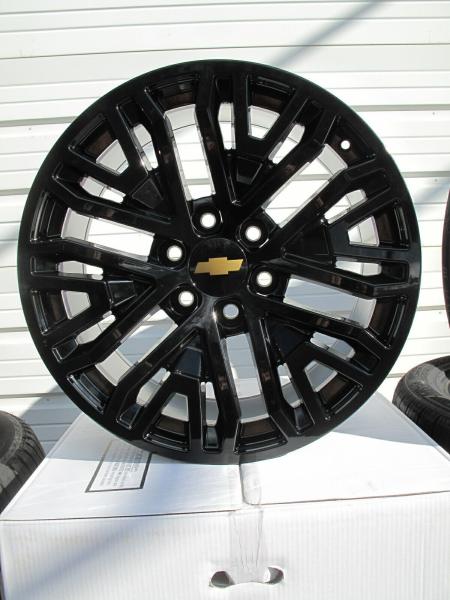 Gloss Black GMC Replica Wheels Yukon Sierra Factory Style With Tires 5906 22