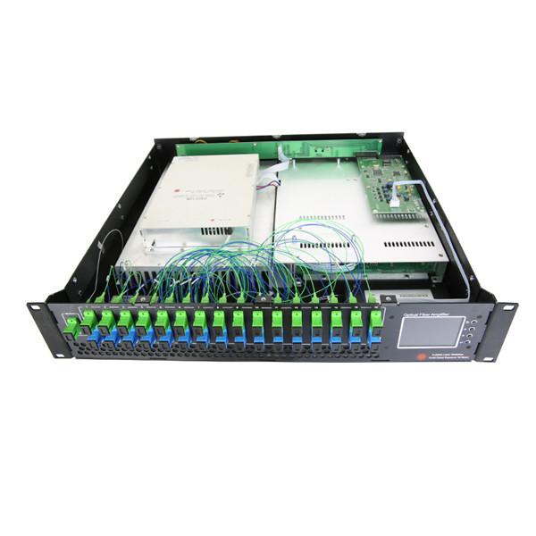 16 Port EDFA Optical Amplifier 34dBm 1550 CATV WDM EDFA For Triple Play GPON OLT Network