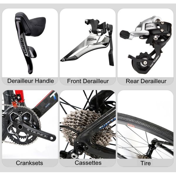 Полностью внутренний углерод велосипеда дороги волокна углерода кабеля интегрировал колеса 700c углерода Handlebar