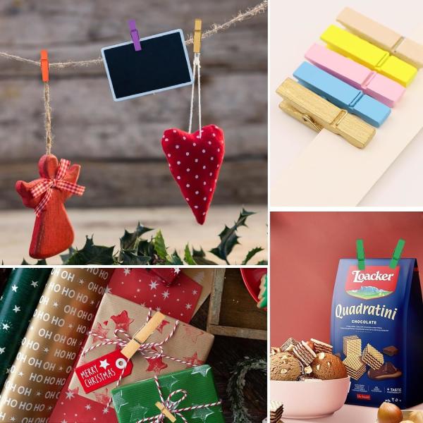 Colored Wooden Clothespins,  Color Clothes Pins for Clip Pictures Photos Decorative