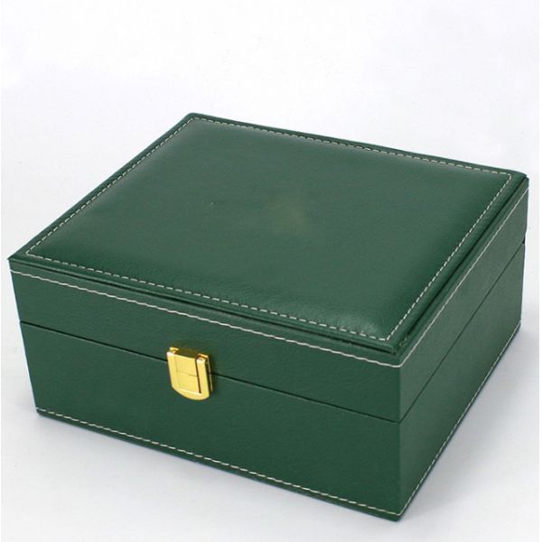 Green Custom Leather Watch Case 300x300x150mm Elegant Long Lasting