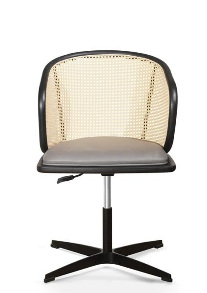 0.121CBM Cane Swivel Desk Fabric Executive Chair 17in  PU Leisure