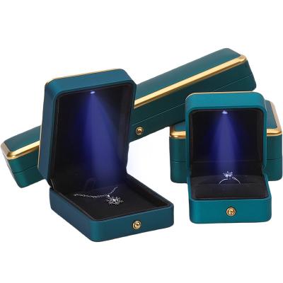 Bracelet Collier Boucle d'oreille Boîte à bijoux avec organisateur de luxe léger Peacock bleu