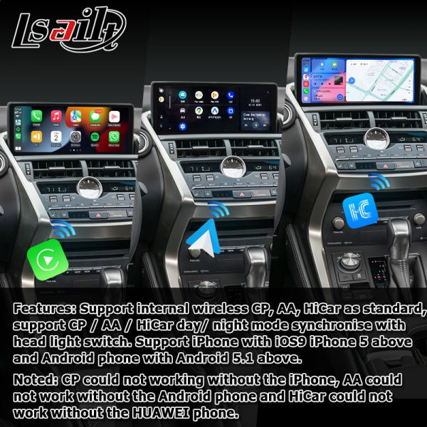 Lexus NX200t 10.25 Обновление сенсорного экрана Hexa Процессор Android Auto Wireless Carplay