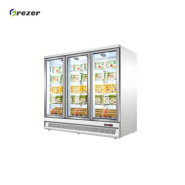 Vertical Supermarket Display Freezer Customized Shop Display Freezer For Beverage