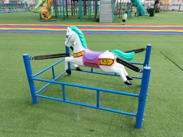 Fiberglass Spring Rocking Horse for Indoor Outdoor Playgrounds