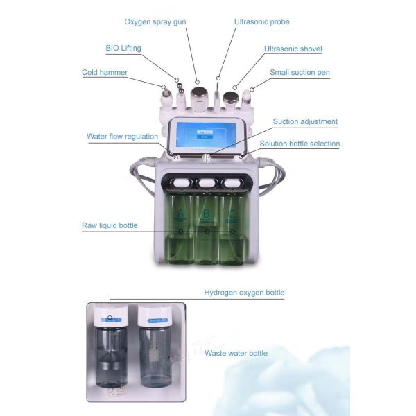 Skin Cleaning Beauty Parlour Products 6 In 1 500W Multifunctional Facial Machine