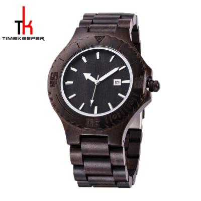 Black Mens Watch Wood Face All Made Out Of Wood Miyota Movement