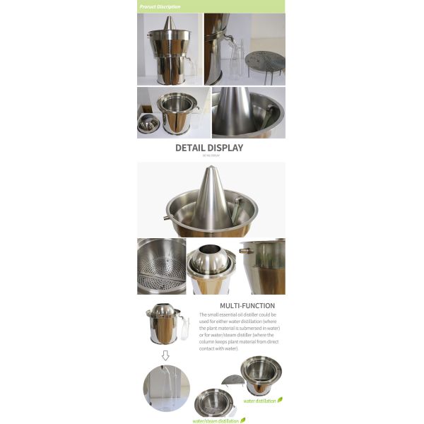 10L Rose Essential Oil Extracting Machine with Water Steam Distillation Apparatus and Small Capacity