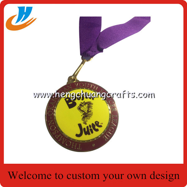 Custom Chicago tournament metal medals,engraved die casting soft enamel metal medals with epoxy
