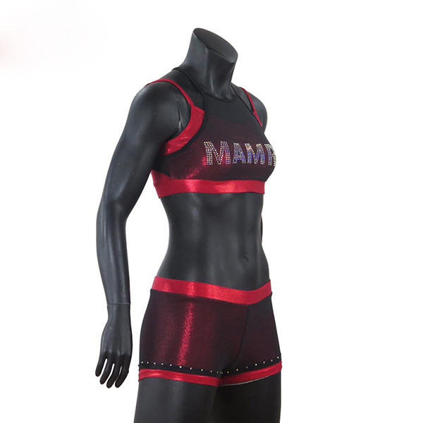 Cool Style Cheer Dance Clothes Red Color With Heart Shape OEM Service