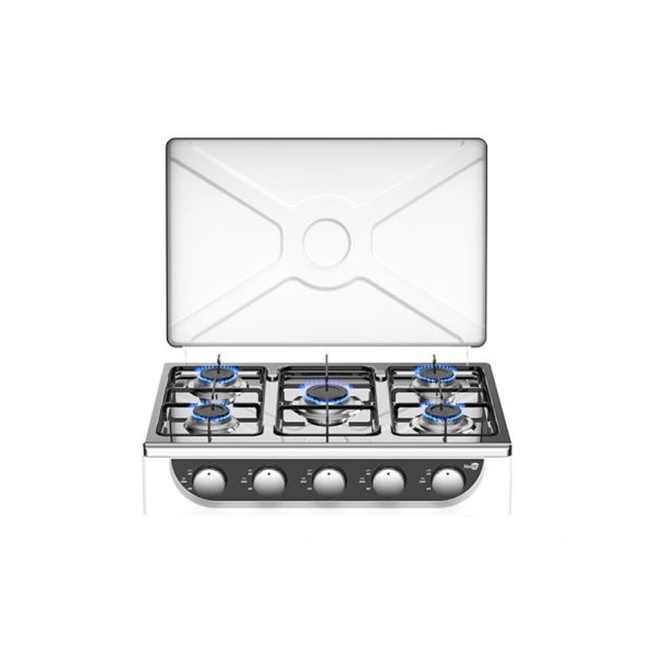 Commercial Five Burner Gas Stove Equipped with Flame Failure Safety Device and Easy Flame Adjustment for Safe Cooking
