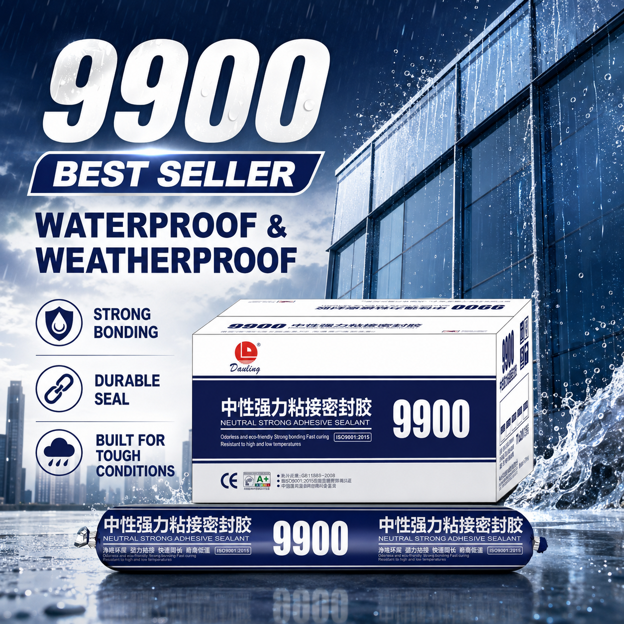 9900 Waterproof and Weather-Resistant Silicone Sealant
