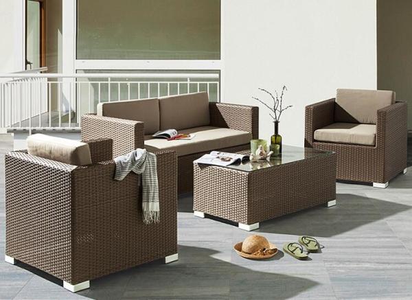 Hotel Poly Rattan wicker Patio Furniture Aluminium Outdoor Garden sofa sets