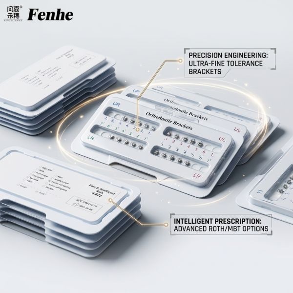 Dental Orthodontic Brackets with Roth and MBT Base Types for Simple Operation and 0.018/0.022 Slot Sizes