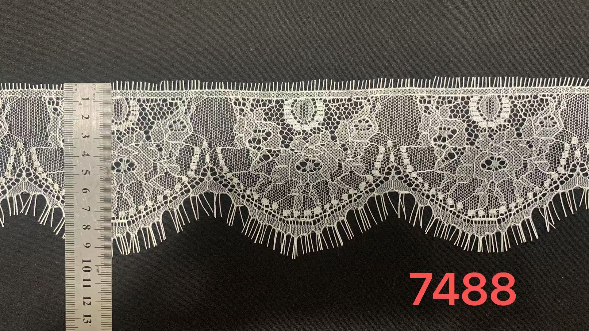 Eyelash Lace Trim 9.5cm Width 100% Nylon with Hollow Floral Pattern for Lingerie and Wedding Dresses