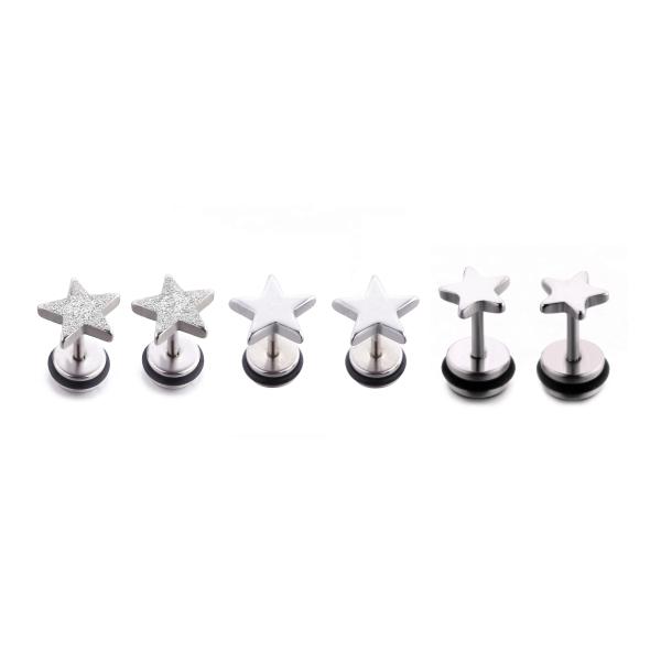 Custom made special earrings body jewelry shiny star stud earrings