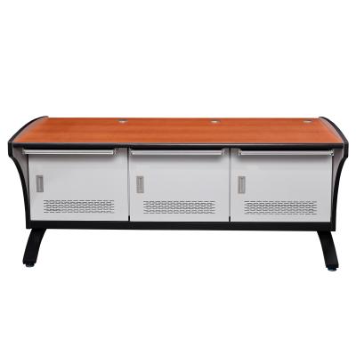 Industrial Control Room Wood Surface Three Person Operating Table with Easy Assemble