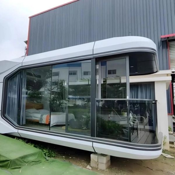 Maison capsule d'extérieur écologique personnalisée, maisons capsules préfabriquées
