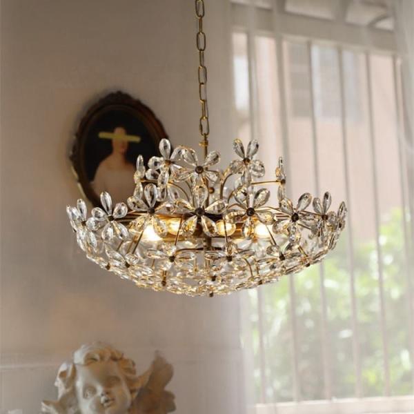 Led Iron Crystal Pendant Light E14 Light Source D450 X H500