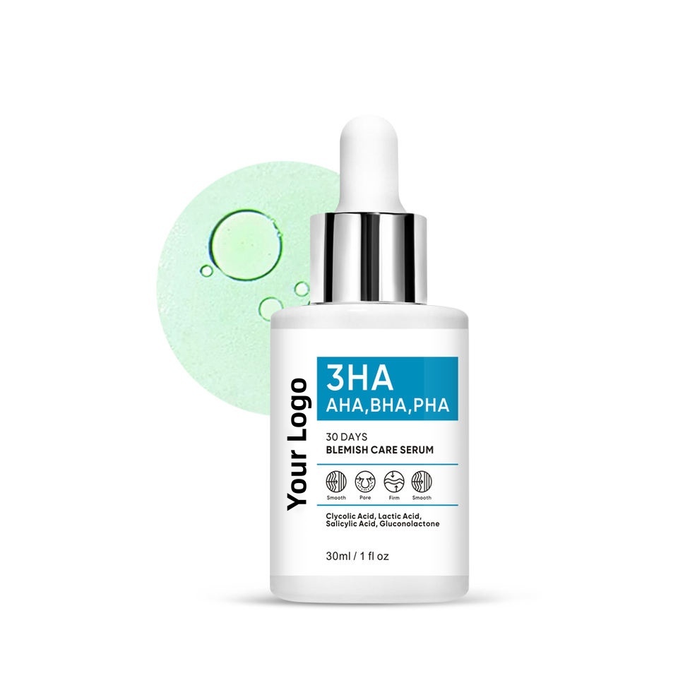 OEM ODM Brand Acne Treatment Serum Acne Alleviation Spot Improvement Facial Cuticle Layer Solution Skin Texture AHA PHA BHA Exfoliating Facial essence