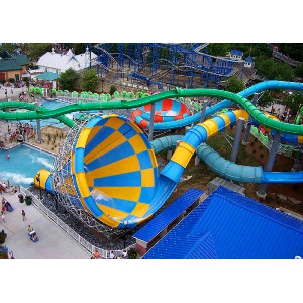 Huge Tornado Fiberglass Water Park Slide Water Park Equipment 18m Tower Height