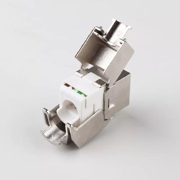 Модуль RJ45 Cat7 Keystone Джек с защищаемым кабелем сплава 26AWG цинка Toolless 8p8c