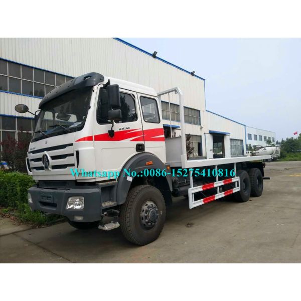 Camion blanc de couche horizontale de conteneur de pays croisé de rouleur de