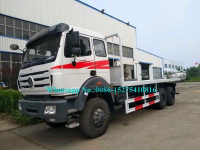 Caminhão branco da cama lisa do recipiente do corta-mato do veículo com rodas de Beiben 6x6 2634PZ 30Ton 340hp 10 da cor para o Dr. CONGO