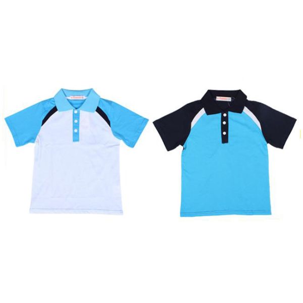 Elegant Design Children's Style Clothing , Pure Cotton School Uniform Polo Shirts