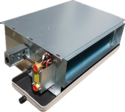 Meco, Ceiling concealed duct, 2-pipe system, 500CFM, air return by side, with air plenum, air box, filter and AC motor