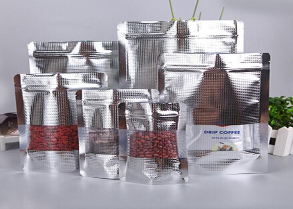 Stand Up Laminated Aluminum Foil Packaging Bags Moisture Proof With Zip lock Window